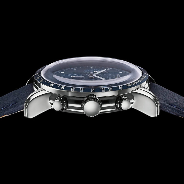 ツェッペリン 100周年記念シリーズ PELLE MORBIDA コラボレーション 日本限定モデル 8892-6 メンズ 腕時計 電池式 クオーツ クロノグラフ 革ベルト ブルー
