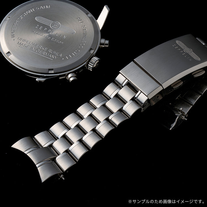 ツェッペリン 100周年記念シリーズ 日本限定 クロノグラフ 8894M-2 メンズ 腕時計 電池式 クオーツ ブラックダイヤル