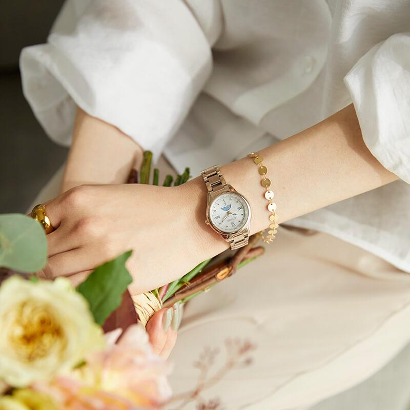 シチズン クロスシー ダイチコレクション サン&ムーン サクラピンク EE1004-57A レディース ソーラー 電波 北川景子さん広告着用モデル