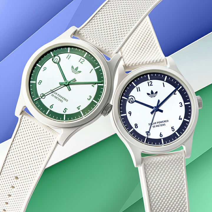 アディダス ストリート プロジェクトワン 日本限定モデル AOSTSP252 メンズ ソーラー 海洋プラスチック ホワイト 樹脂バンド