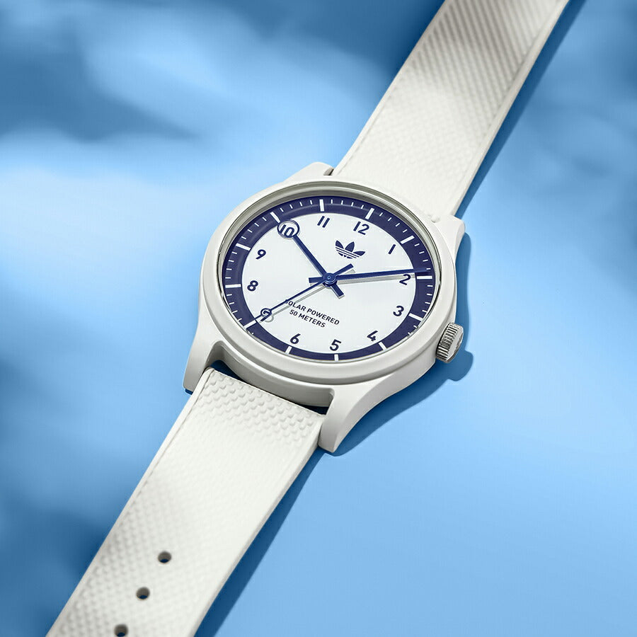 アディダス ストリート プロジェクトワン 日本限定モデル AOSTSP252 メンズ ソーラー 海洋プラスチック ホワイト 樹脂バンド