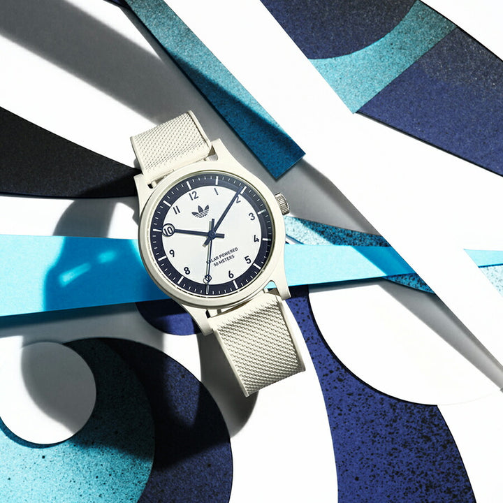 アディダス ストリート プロジェクトワン 日本限定モデル AOSTSP252 メンズ ソーラー 海洋プラスチック ホワイト 樹脂バンド