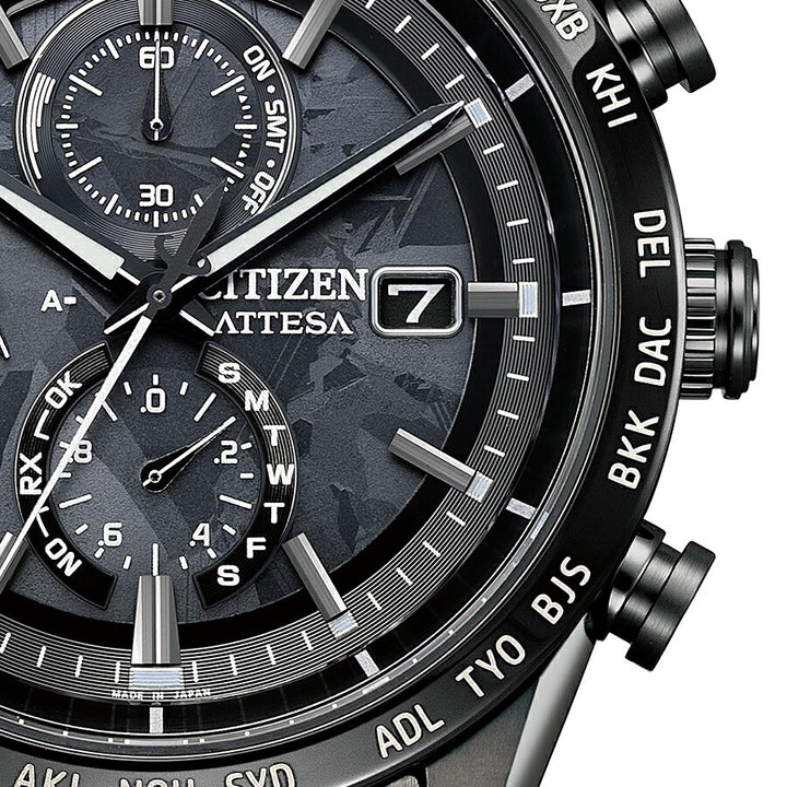 シチズン アテッサ HAKUTO-R コラボレーション 限定モデル ACT Line アクトライン ブラックチタンシリーズ AT8287-62E メンズ 腕時計 ソーラー 電波 クロノグラフ