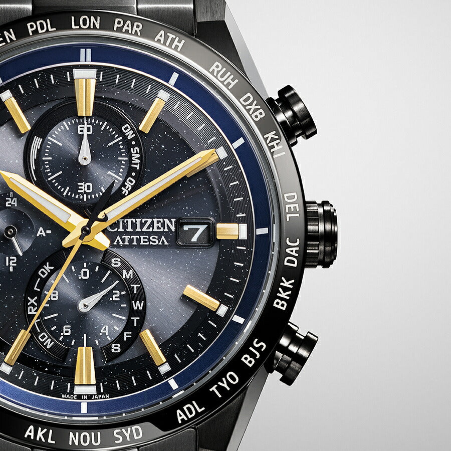シチズン アテッサ JAXA LABEL HTV-X 限定モデル ACT Line アクトライン ブラックチタンシリーズ AT8289-67E メンズ ソーラー 電波 クロノグラフ