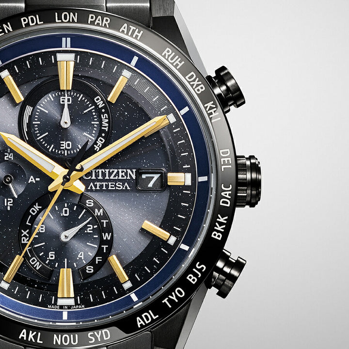 シチズン アテッサ JAXA LABEL HTV-X 限定モデル ACT Line アクトライン ブラックチタンシリーズ AT8289-67E メンズ ソーラー 電波 クロノグラフ