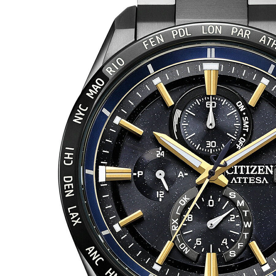 シチズン アテッサ JAXA LABEL HTV-X 限定モデル ACT Line アクトライン ブラックチタンシリーズ AT8289-67E メンズ ソーラー 電波 クロノグラフ