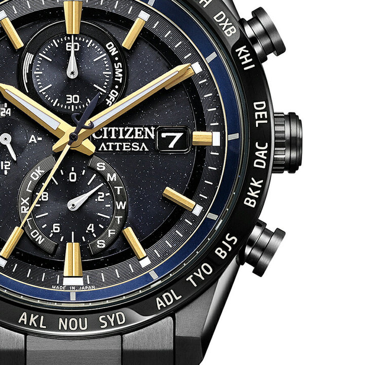 シチズン アテッサ JAXA LABEL HTV-X 限定モデル ACT Line アクトライン ブラックチタンシリーズ AT8289-67E メンズ ソーラー 電波 クロノグラフ