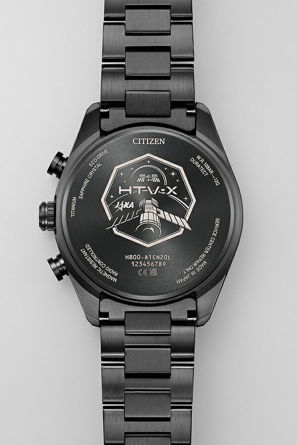 シチズン アテッサ JAXA LABEL HTV-X 限定モデル ACT Line アクトライン ブラックチタンシリーズ AT8289-67E メンズ ソーラー 電波 クロノグラフ