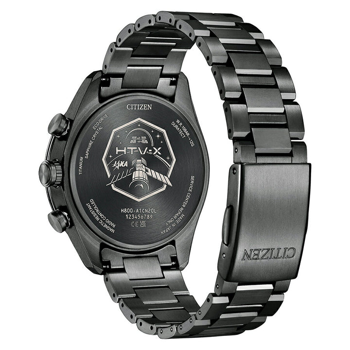 シチズン アテッサ JAXA LABEL HTV-X 限定モデル ACT Line アクトライン ブラックチタンシリーズ AT8289-67E メンズ ソーラー 電波 クロノグラフ