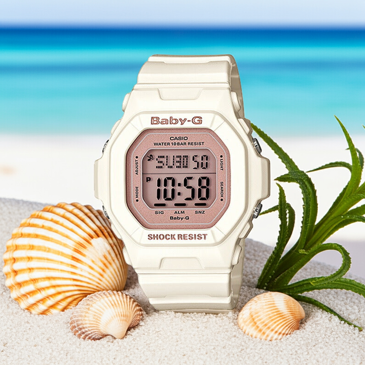 BABY-G ベビージー BG-5606-7BJF カシオ レディース 腕時計 デジタル ホワイト Shell Pink Colors 国内正規品