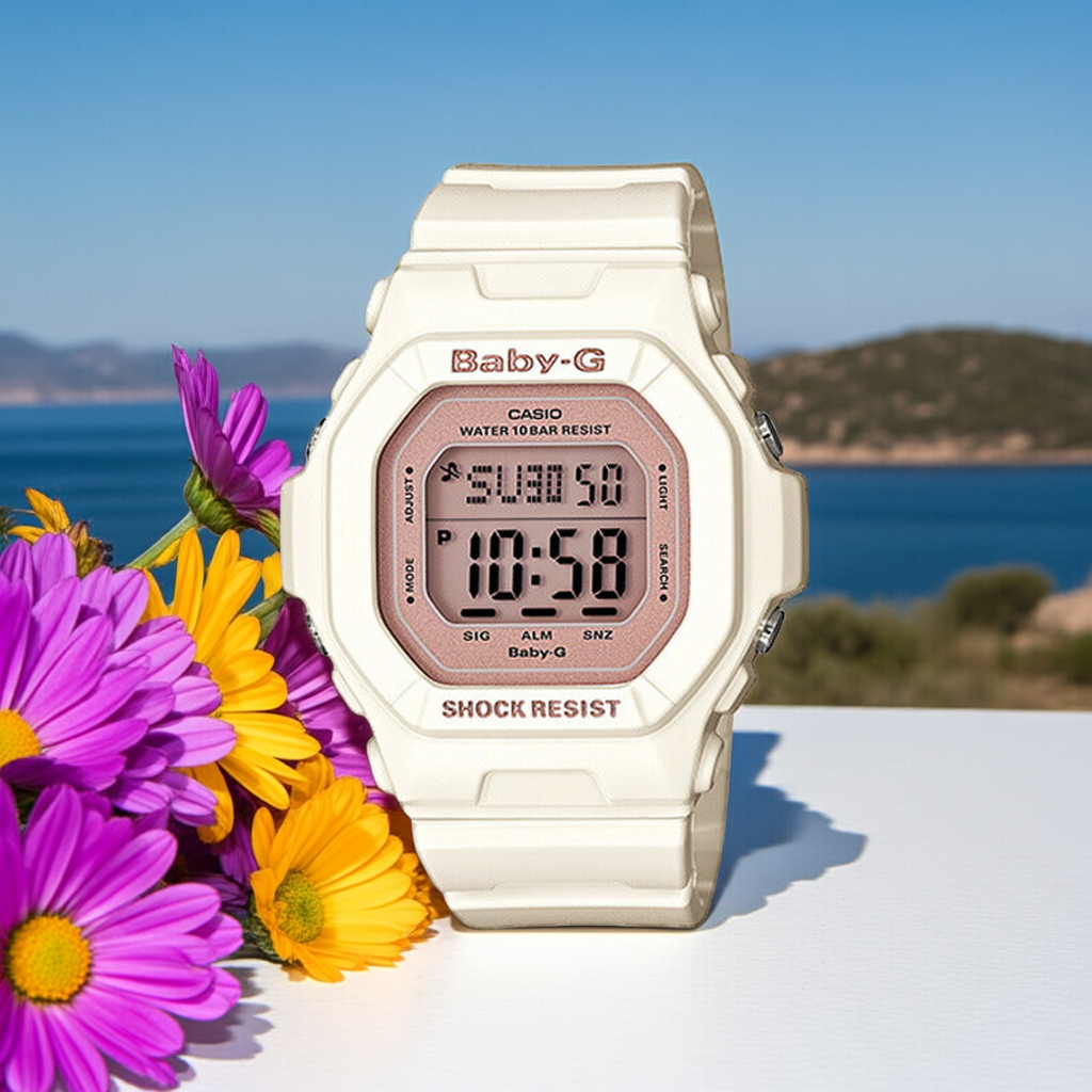 BABY-G ベビージー BG-5606-7BJF カシオ レディース 腕時計 デジタル ホワイト Shell Pink Colors 国内正規品
