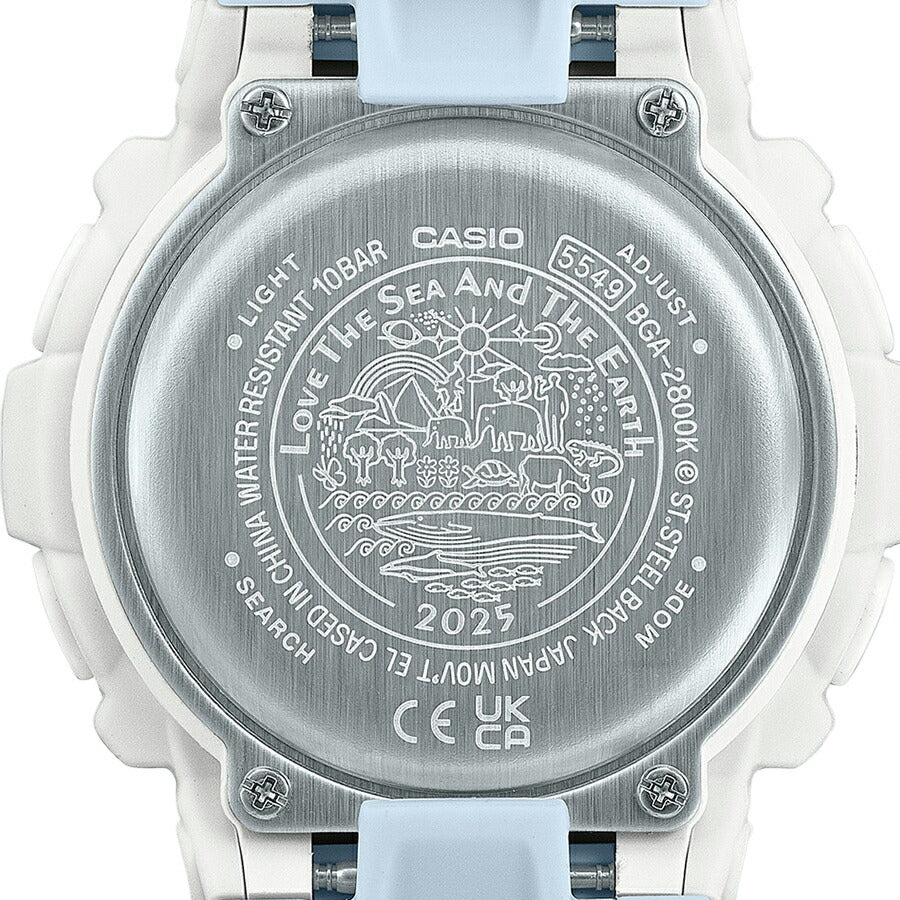 BABY-G アイサーチ・ジャパン コラボレーションモデル 2025 スナメリ BGA-2800K-7AJR レディース 電波 ソーラー アナデジ 樹脂バンド