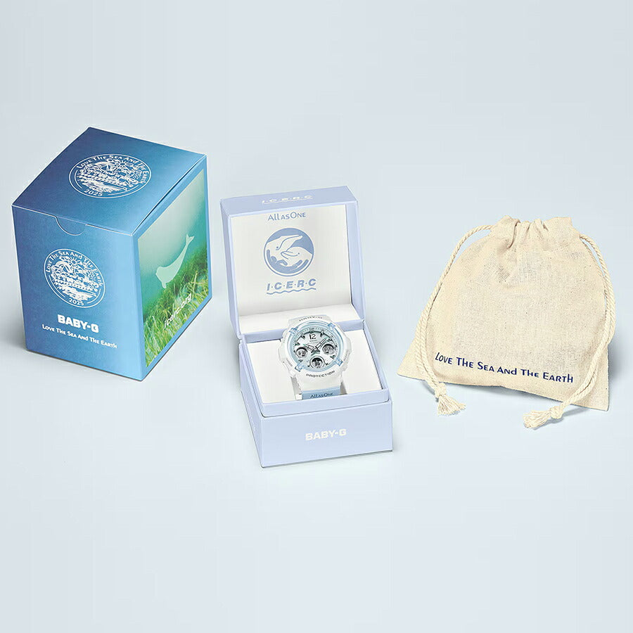 BABY-G アイサーチ・ジャパン コラボレーションモデル 2025 スナメリ BGA-2800K-7AJR レディース 電波 ソーラー アナデジ 樹脂バンド