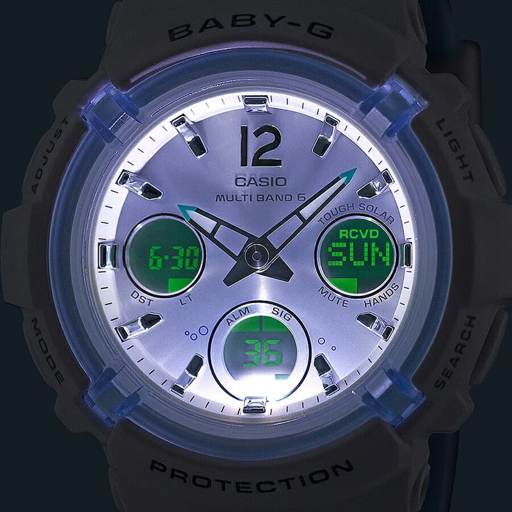 BABY-G アイサーチ・ジャパン コラボレーションモデル 2025 スナメリ BGA-2800K-7AJR レディース 電波 ソーラー アナデジ 樹脂バンド