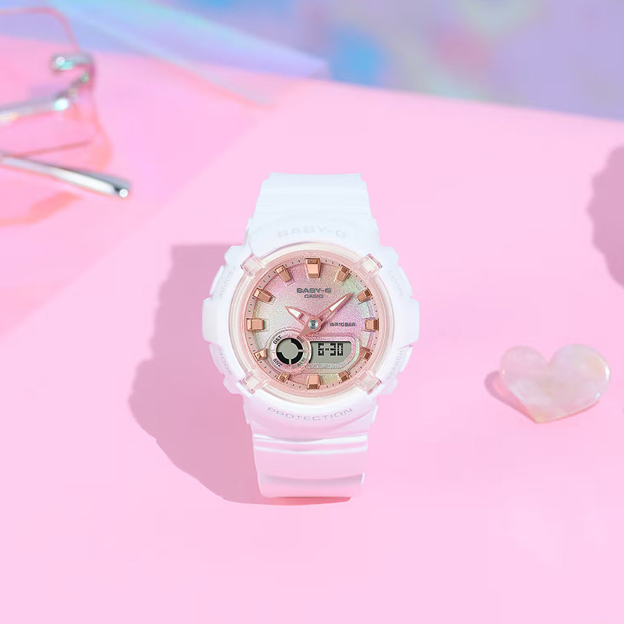 BABY-G ソフトタイダイ ホワイト BGA-280TD-7AJF レディース 腕時計 電池式 アナデジ 樹脂バンド 国内正規品 カシオ