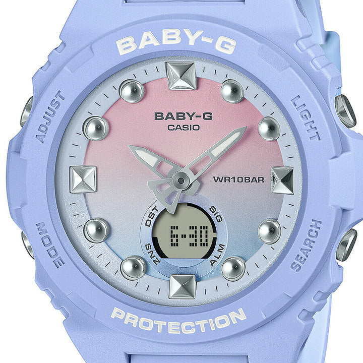 BABY-G プレイフルビーチ BGA-320-2A1JF レディース 腕時計 電池式 アナデジ 樹脂バンド ライトブルー 国内正規品 カシオ