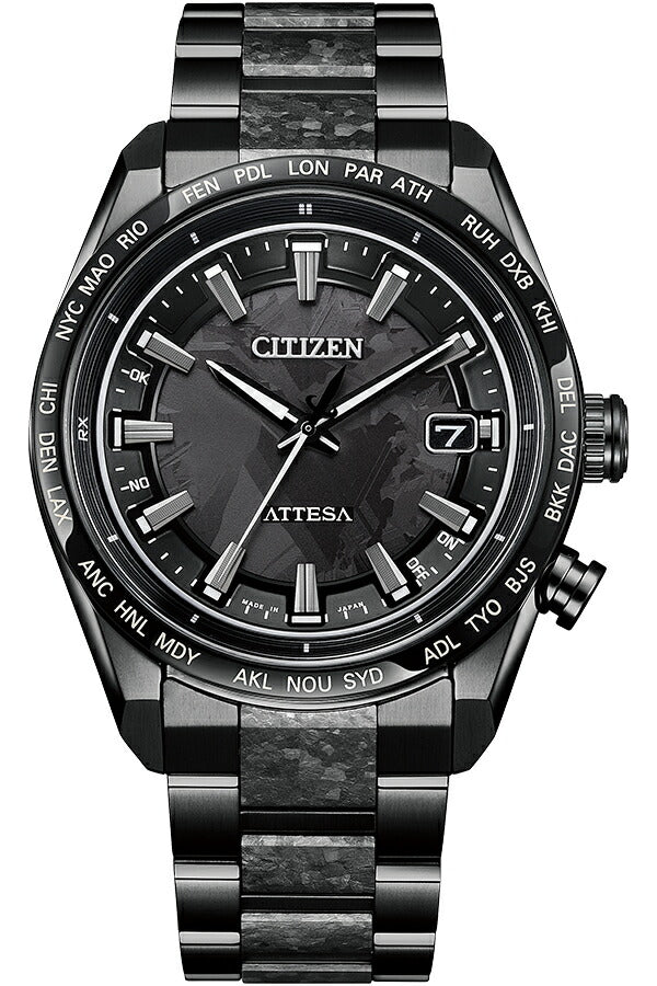 シチズン アテッサ HAKUTO-R コラボレーション 限定モデル ACT Line アクトライン ブラックチタンシリーズ CB0285-63E メンズ 腕時計 ソーラー 電波 3針