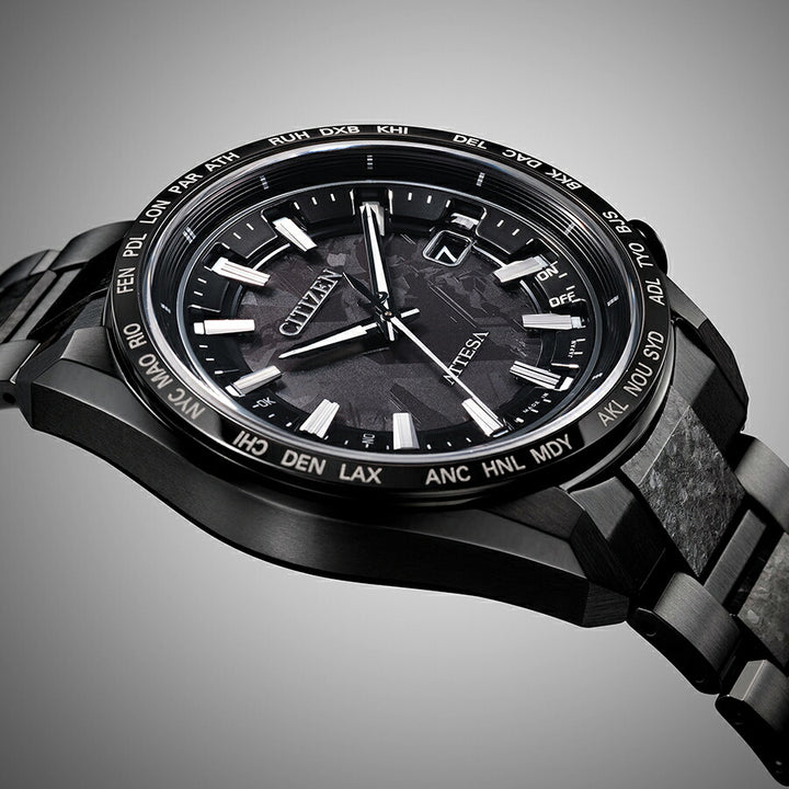 シチズン アテッサ HAKUTO-R コラボレーション 限定モデル ACT Line アクトライン ブラックチタンシリーズ CB0285-63E メンズ 腕時計 ソーラー 電波 3針