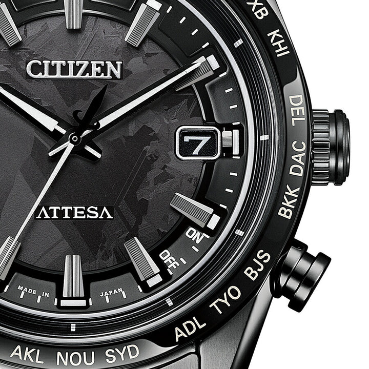 シチズン アテッサ HAKUTO-R コラボレーション 限定モデル ACT Line アクトライン ブラックチタンシリーズ CB0285-63E メンズ 腕時計 ソーラー 電波 3針