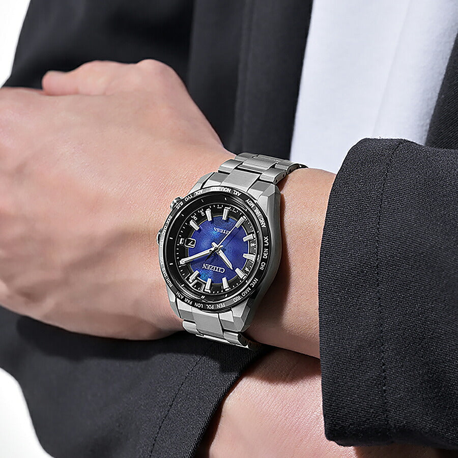 シチズン アテッサ ACT Line UNITE with BLUE 2025 限定モデル 青の時 CB0288-65L メンズ ソーラー 電波  3針 スーパーチタニウム