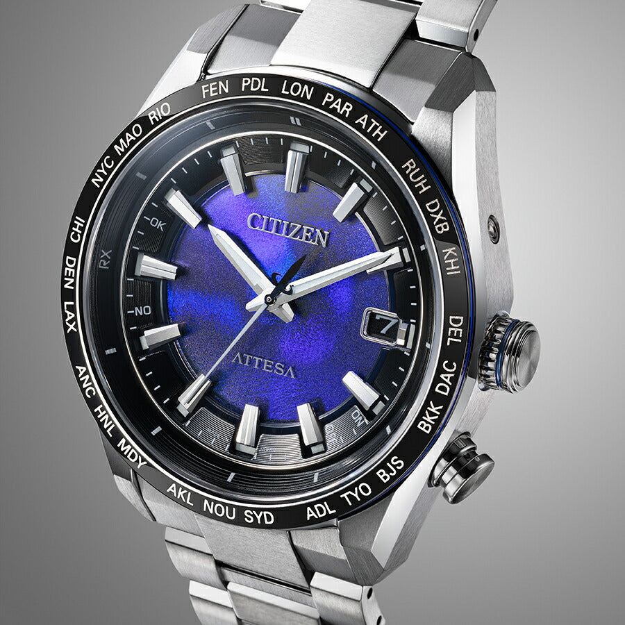 シチズン アテッサ ACT Line UNITE with BLUE 2025 限定モデル 青の時 CB0288-65L メンズ ソーラー 電波  3針 スーパーチタニウム