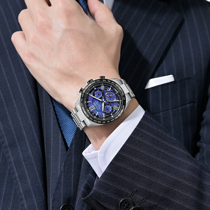 シチズン アテッサ ACT Line UNITE with BLUE 2025 限定モデル 青の時 CC4075-50L メンズ ソーラー GPS衛星電波受信 クロノグラフ サファイアベゼル スーパーチタニウム