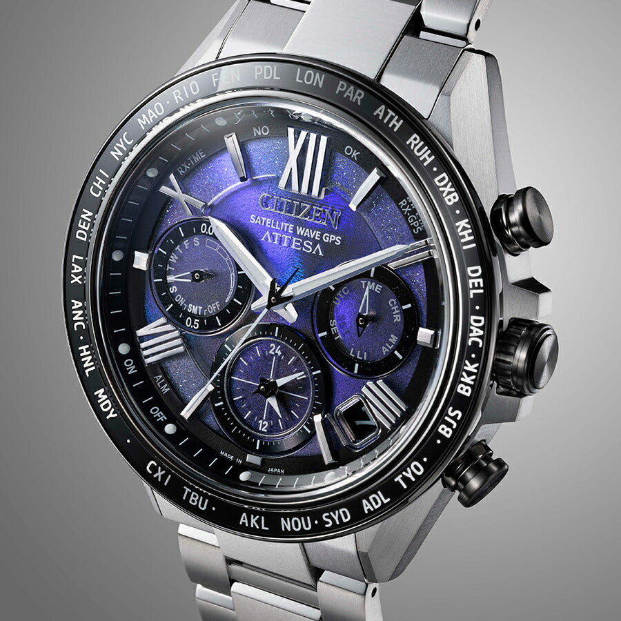 シチズン アテッサ ACT Line UNITE with BLUE 2025 限定モデル 青の時 CC4075-50L メンズ ソーラー GPS衛星電波受信 クロノグラフ サファイアベゼル スーパーチタニウム