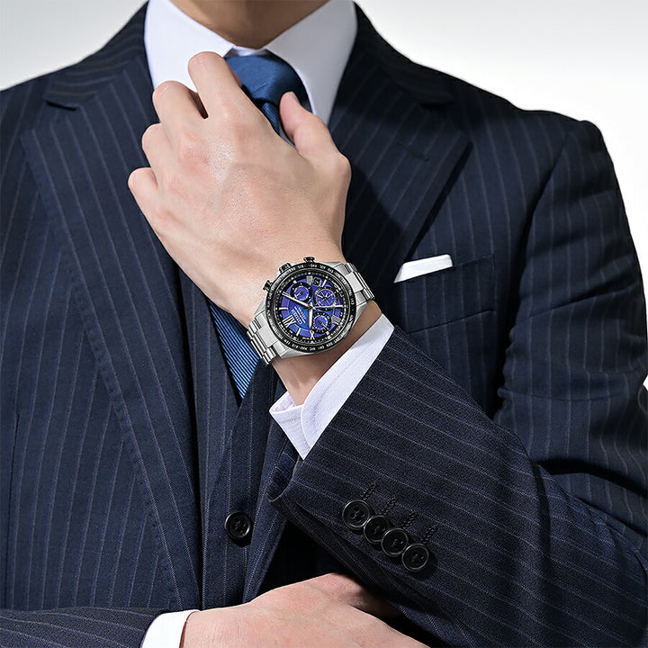 シチズン アテッサ ACT Line UNITE with BLUE 2025 限定モデル 青の時 CC4075-50L メンズ ソーラー GPS衛星電波受信 クロノグラフ サファイアベゼル スーパーチタニウム