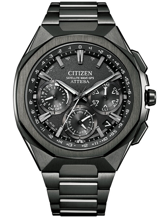 シチズン アテッサ ACT Line アクトライン ブラックチタンシリーズ スペースシップ CC4105-69E メンズ ソーラー GPS衛星電波受信 クロノグラフ スーパーチタニウム