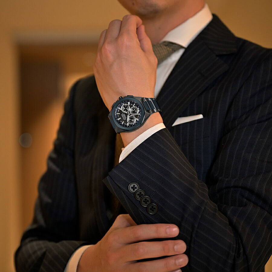 シチズン アテッサ ACT Line Blue Universe Collection 2025 限定モデル CC4106-74E メンズ ソーラー GPS衛星電波受信 クロノグラフ スーパーチタニウム