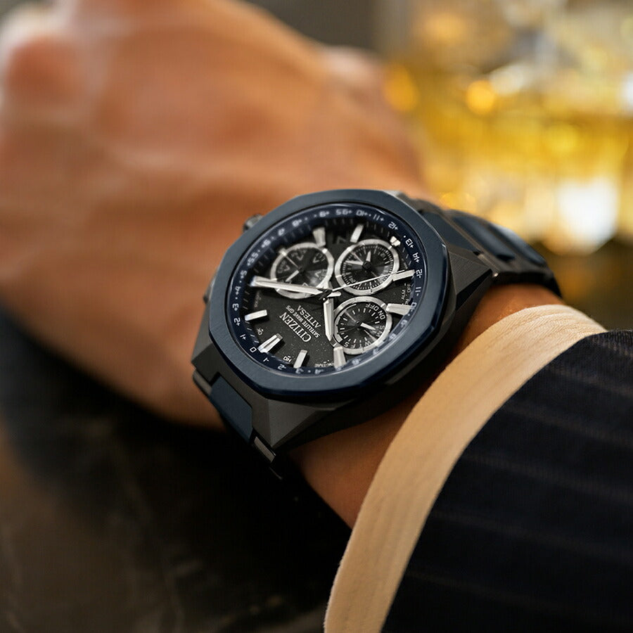 シチズン アテッサ ACT Line Blue Universe Collection 2025 限定モデル CC4106-74E メンズ ソーラー GPS衛星電波受信 クロノグラフ スーパーチタニウム