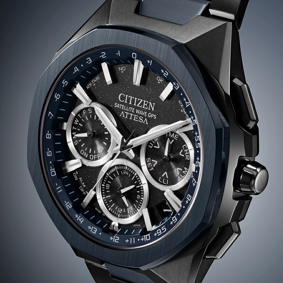 シチズン アテッサ ACT Line Blue Universe Collection 2025 限定モデル CC4106-74E メンズ ソーラー GPS衛星電波受信 クロノグラフ スーパーチタニウム