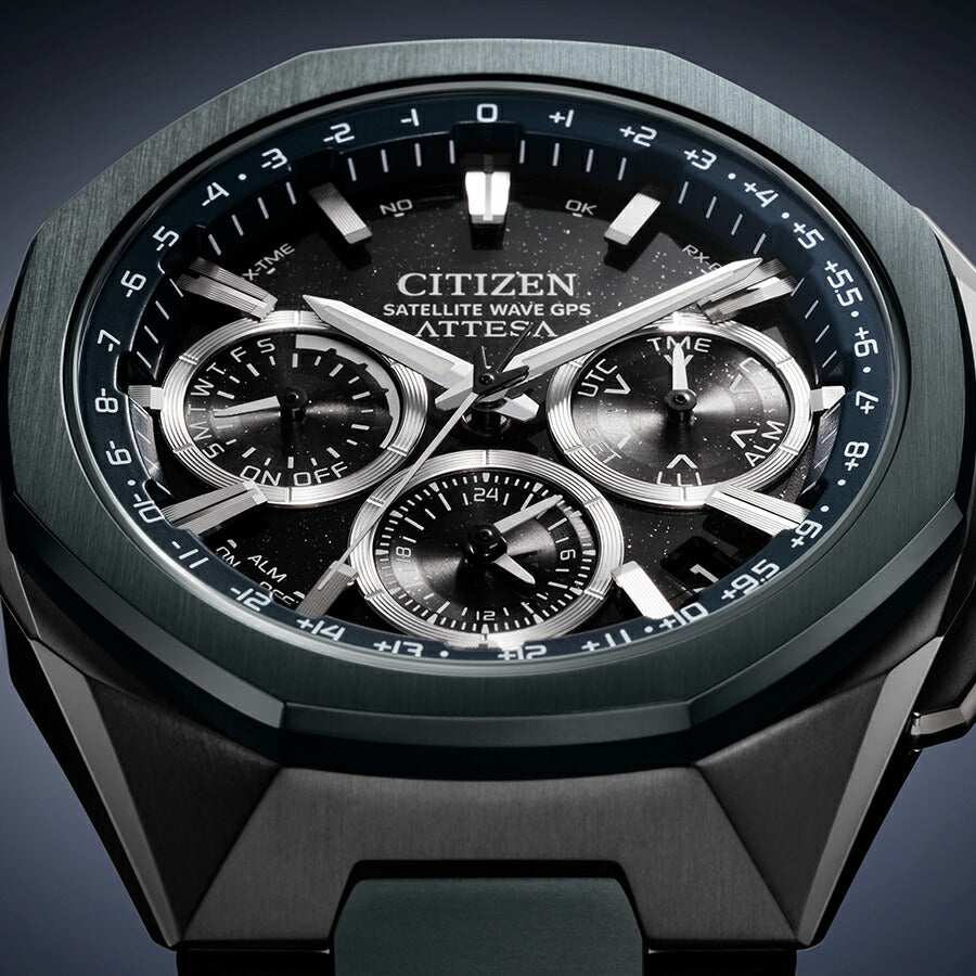 シチズン アテッサ ACT Line Blue Universe Collection 2025 限定モデル CC4106-74E メンズ ソーラー GPS衛星電波受信 クロノグラフ スーパーチタニウム