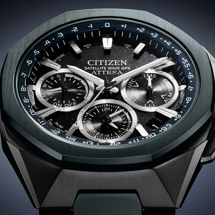 シチズン アテッサ ACT Line Blue Universe Collection 2025 限定モデル CC4106-74E メンズ ソーラー GPS衛星電波受信 クロノグラフ スーパーチタニウム