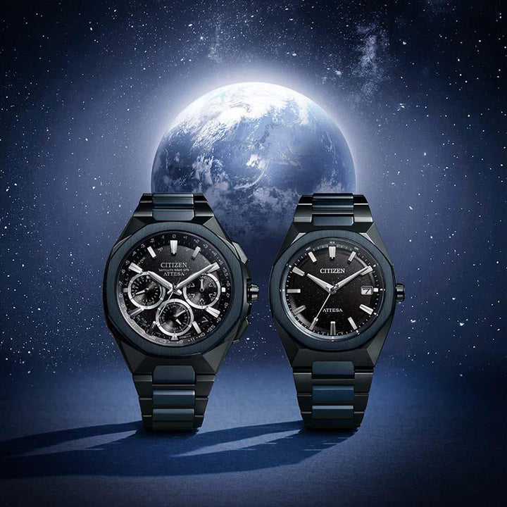 シチズン アテッサ ACT Line Blue Universe Collection 2025 限定モデル CC4106-74E メンズ ソーラー GPS衛星電波受信 クロノグラフ スーパーチタニウム