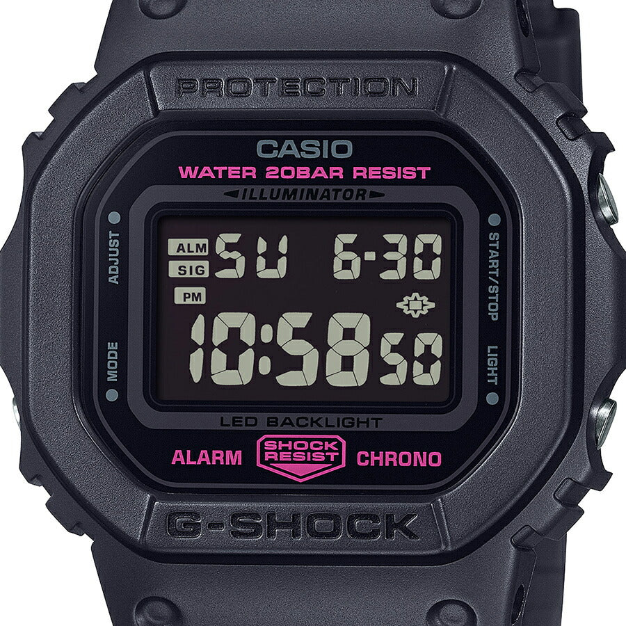 G-SHOCK ピンクリボン活動支援モデル DW-5600PK-1JR メンズ 腕時計 電池式 デジタル スクエア 樹脂バンド ブラック 国内正規品 カシオ