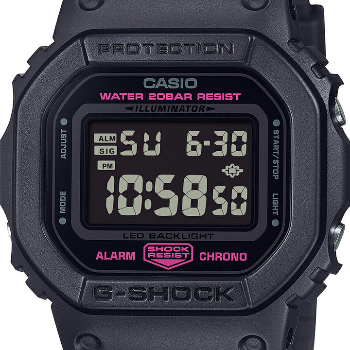G-SHOCK ピンクリボン活動支援モデル DW-5600PK-1JR メンズ 腕時計 電池式 デジタル スクエア 樹脂バンド ブラック 国内正規品 カシオ