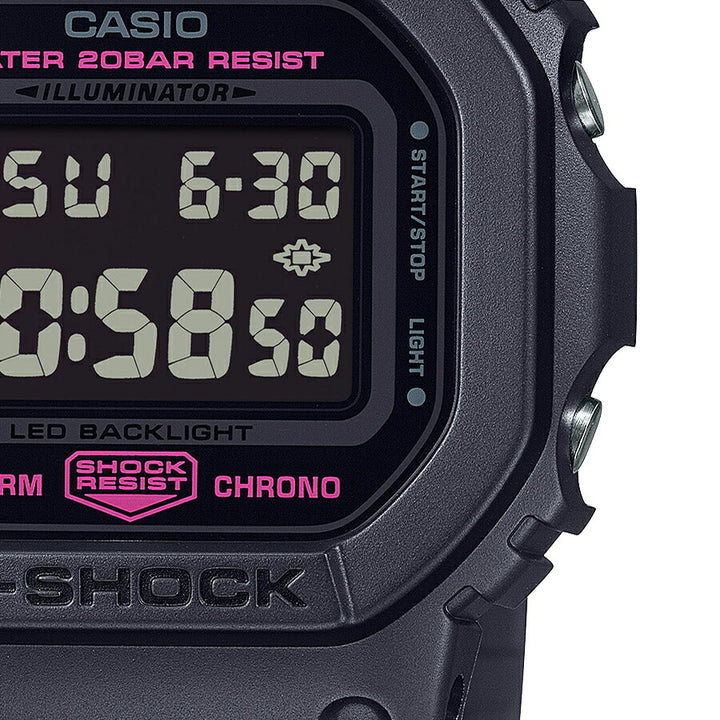 G-SHOCK ピンクリボン活動支援モデル DW-5600PK-1JR メンズ 腕時計 電池式 デジタル スクエア 樹脂バンド ブラック 国内正規品 カシオ