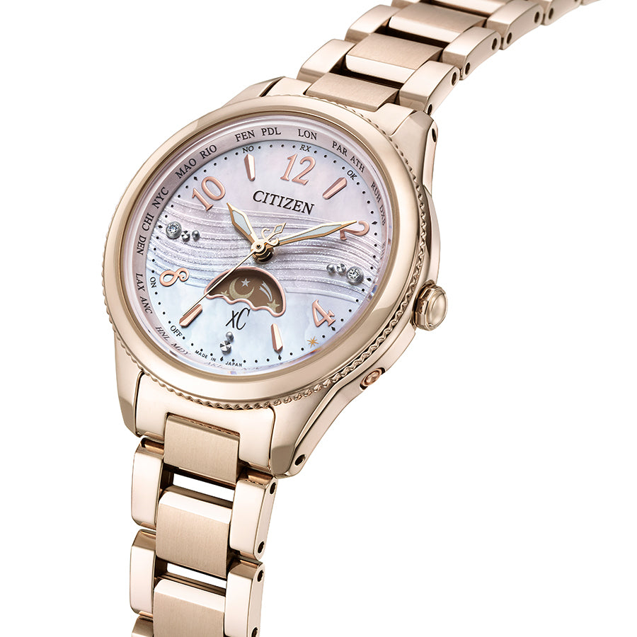 シチズン クロスシー ダイチコレクション 限定モデル トワイライトビーチ EE1004-65N レディース ソーラー 電波 サン&ムーン サクラピンク