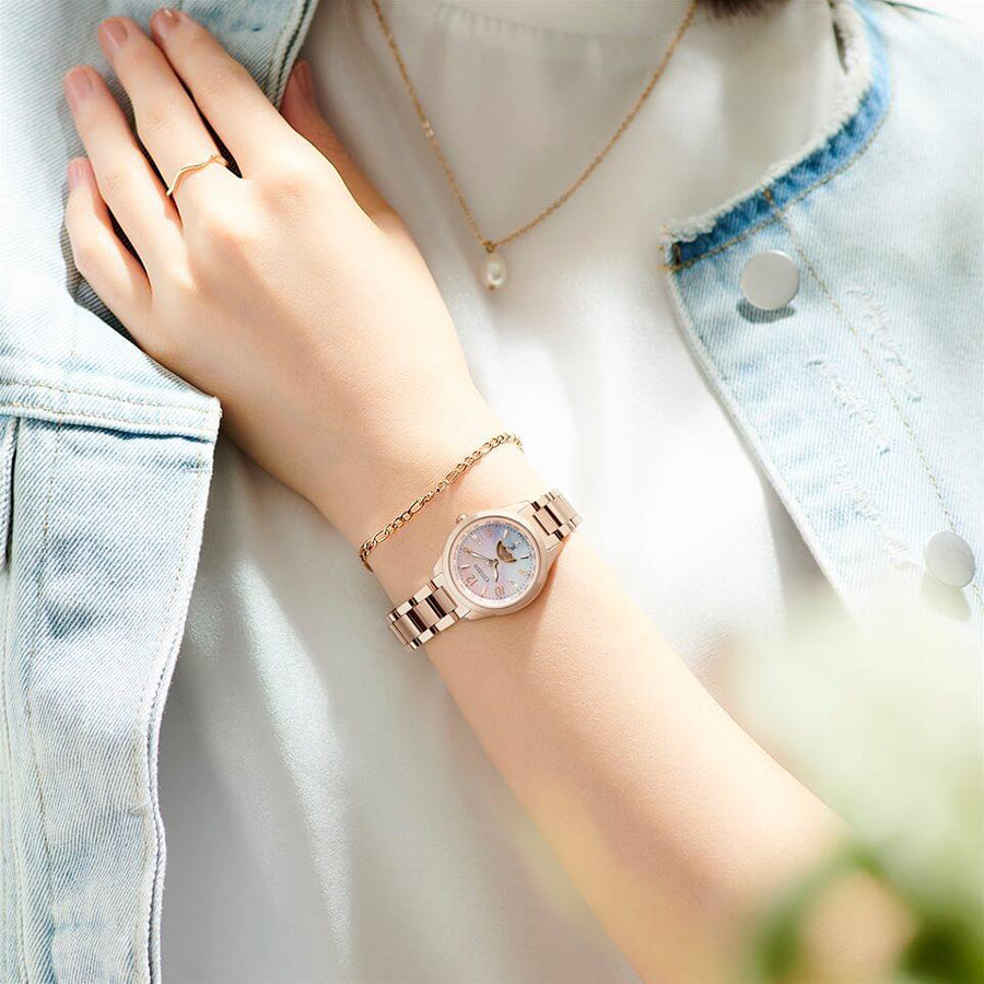 シチズン クロスシー ダイチコレクション 限定モデル トワイライトビーチ EE1004-65N レディース ソーラー 電波 サン&ムーン サクラピンク