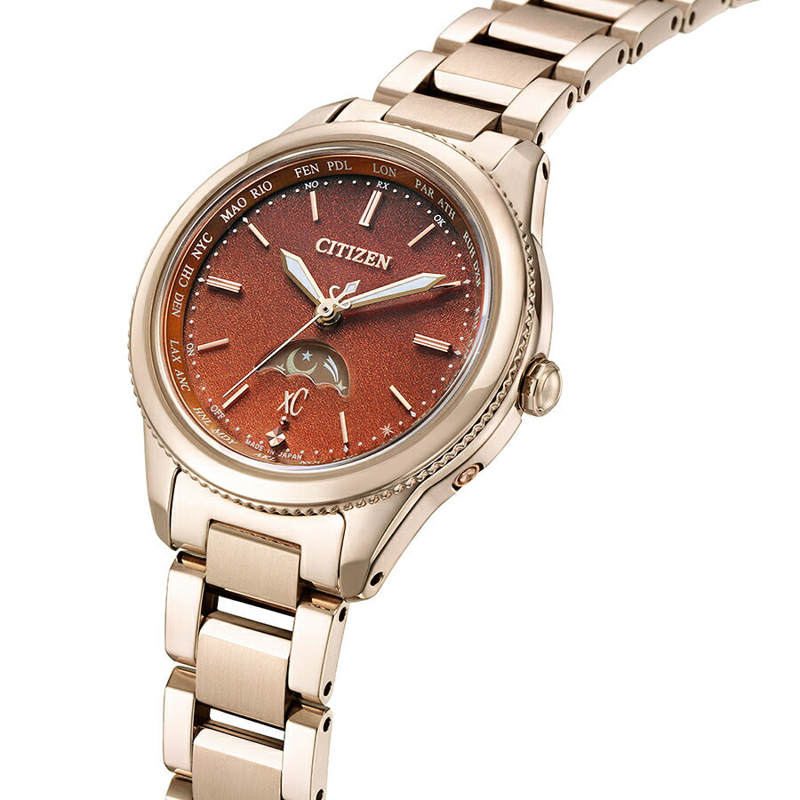 シチズン クロスシー ダイチコレクション ブラウングラデーションダイヤル EE1004-73W レディース ソーラー 電波 サン&ムーン サクラピンク