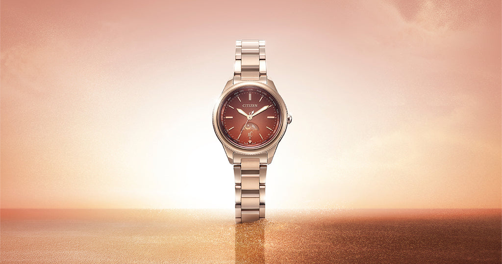 シチズン クロスシー ダイチコレクション ブラウングラデーションダイヤル EE1004-73W レディース ソーラー 電波 サン&ムーン サクラピンク