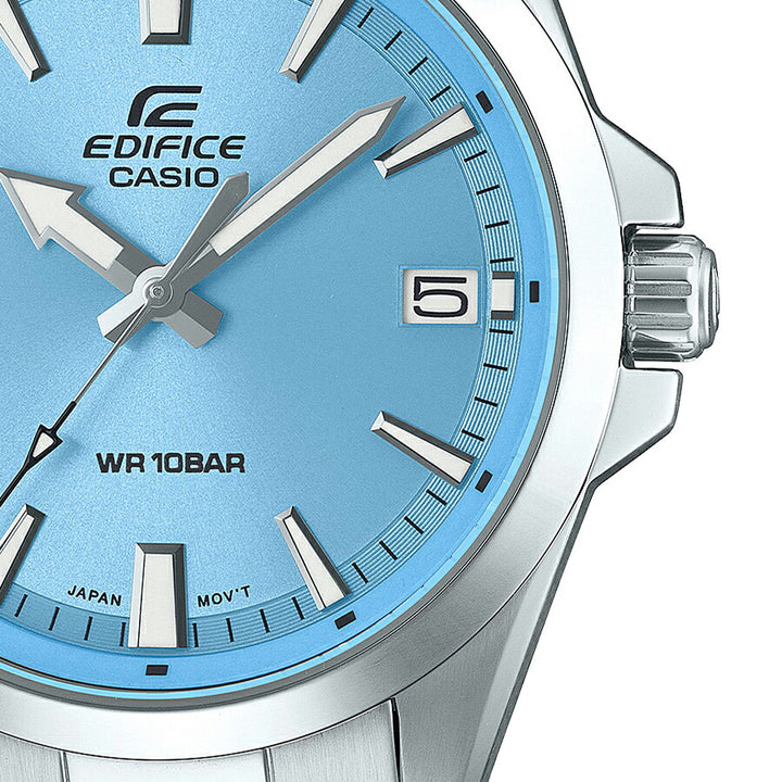 カシオ エディフィス クオーツ 3針モデル EFV-100DJ-2BJF メンズ 腕時計 電池式 ブルーダイヤル メタルバンド