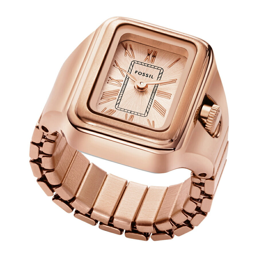 FOSSIL フォッシル RAQUEL ラケル ウォッチリング ES5345 レディース クオーツ 電池式 アナログ スクエア ローズゴールド 国内正規品 指輪