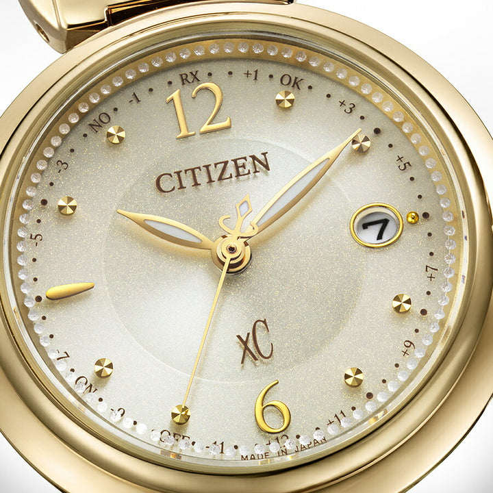 シチズン クロスシー mizu collection ミズコレクション アラビア数字インデックスモデル ES9463-04A レディース ソーラー 電波 ライトベージュダイヤル 革ベルト