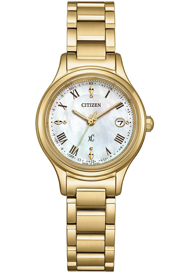シチズン xC クロスシー ヒカリコレクション 白蝶貝ダイヤル ES9492-57D レディース ソーラー 電波 アンバーイエロー