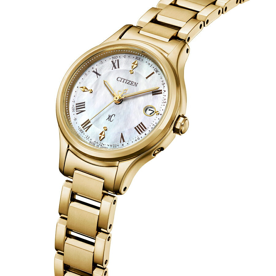 シチズン xC クロスシー ヒカリコレクション 白蝶貝ダイヤル ES9492-57D レディース ソーラー 電波 アンバーイエロー