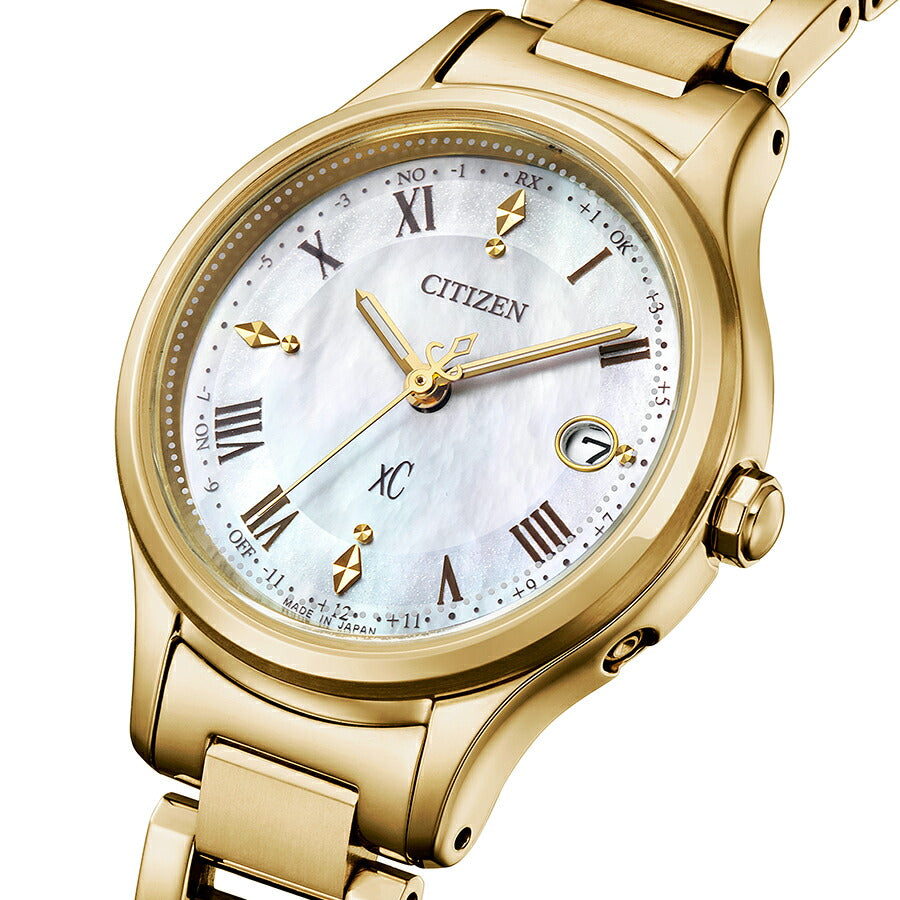 シチズン xC クロスシー ヒカリコレクション 白蝶貝ダイヤル ES9492-57D レディース ソーラー 電波 アンバーイエロー