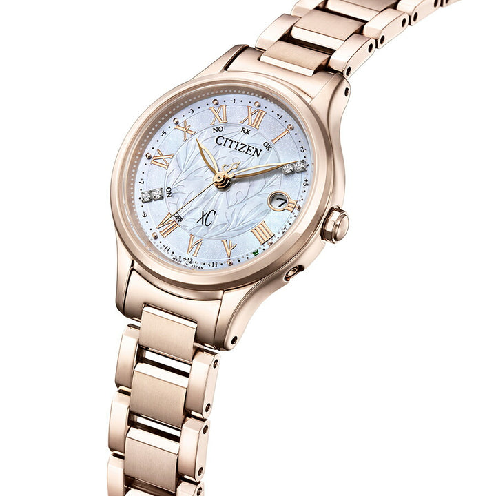 シチズン クロスシー 北川景子 限定モデル オリーブ ES9498-51D レディース ソーラー 電波 ダイヤ入り白蝶貝ダイヤル サクラピンク