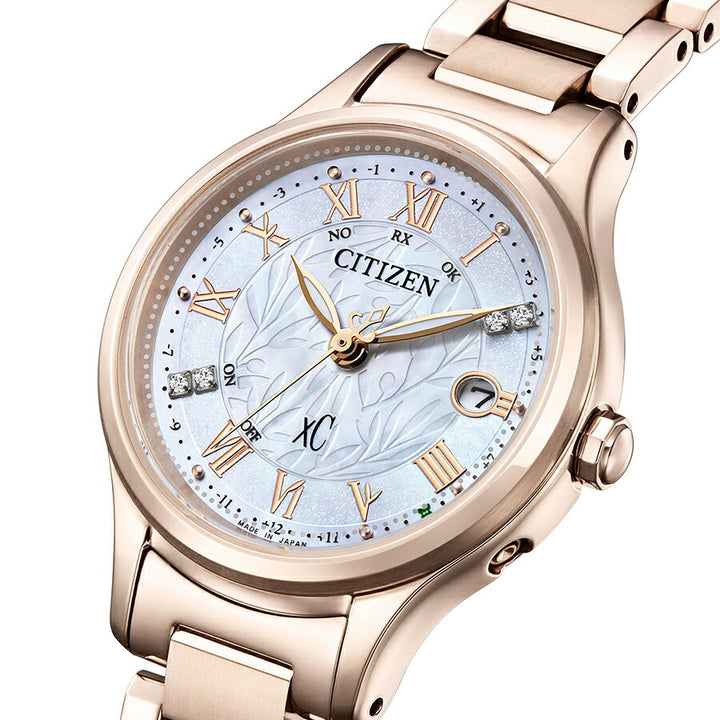 シチズン クロスシー 北川景子 限定モデル オリーブ ES9498-51D レディース ソーラー 電波 ダイヤ入り白蝶貝ダイヤル サクラピンク